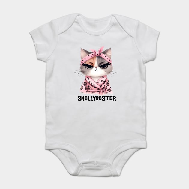 Snollygoster Shrewd Snarky Cat funny design Baby Bodysuit by Luxinda